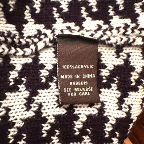 Fever Elegant Classic Houndstooth Coatigan Platter Collar Sz Large - Picture 5 of 5